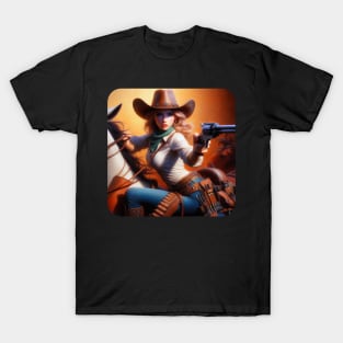 Western Era Oil Painting Art - Woman #18 T-Shirt